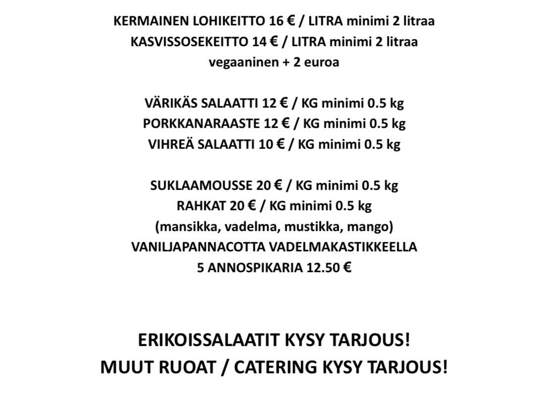 Paakari Puusti Hyvinkää kiloruokalista loppu