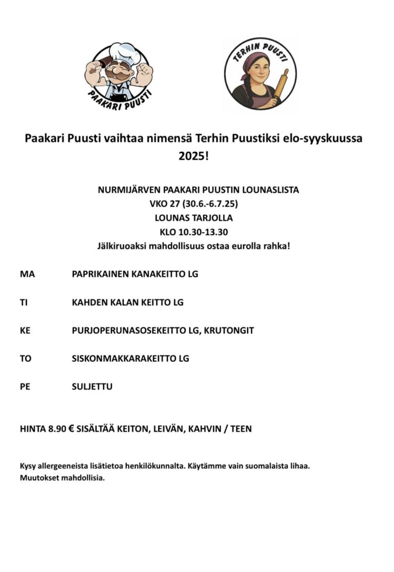 Lounaslista vko 27 2025 Nurmijärvi
